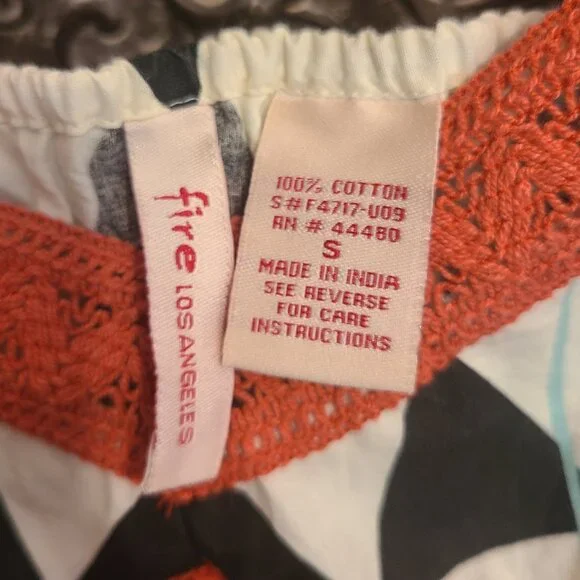 Boho Butterfly Print Sundress – Sleeveless with Crochet Trim – Size S - Picture 5 of 7